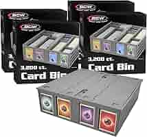 Amazon.com: BCW Collectible Card Bin (4-Pack, Gray) | Holds